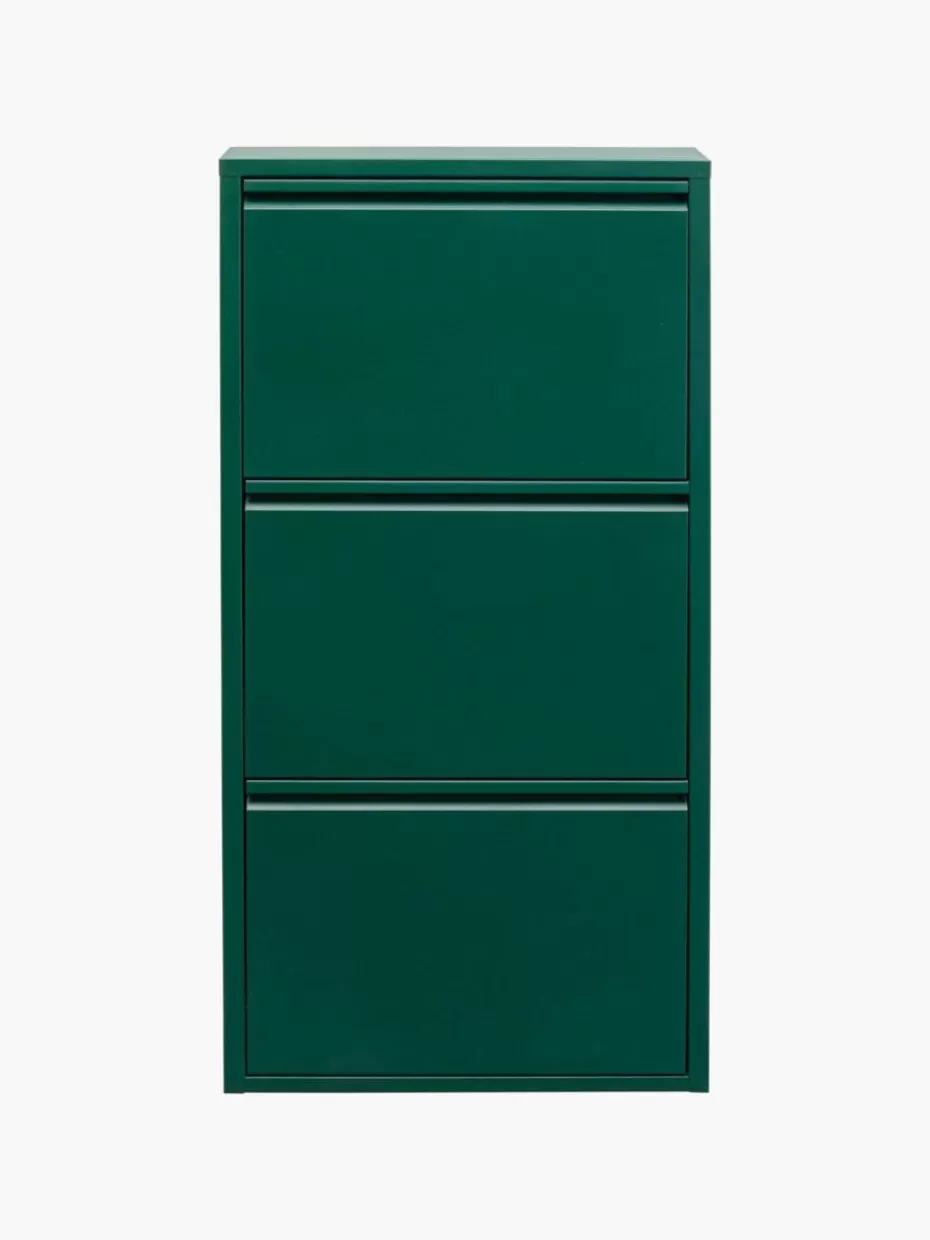 Schuhschränke & Schuhregale-Kare Design Wand-Schuhschrank Caruso mit Klappfächern Petrol