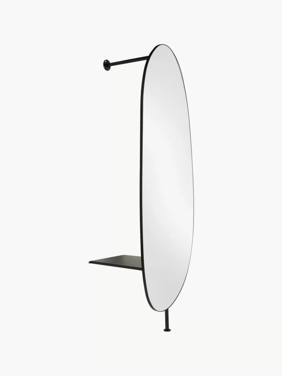 Wandspiegel | Garderoben-Westwing Collection Wandspiegel Ophelia mit Kleiderstange und Ablage