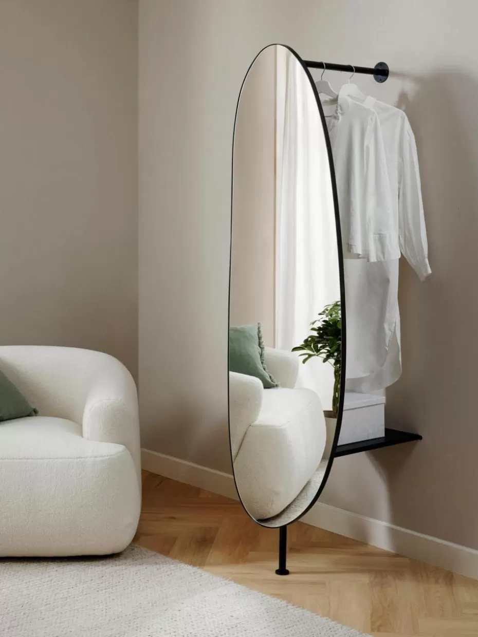 Wandspiegel | Garderoben-Westwing Collection Wandspiegel Ophelia mit Kleiderstange und Ablage