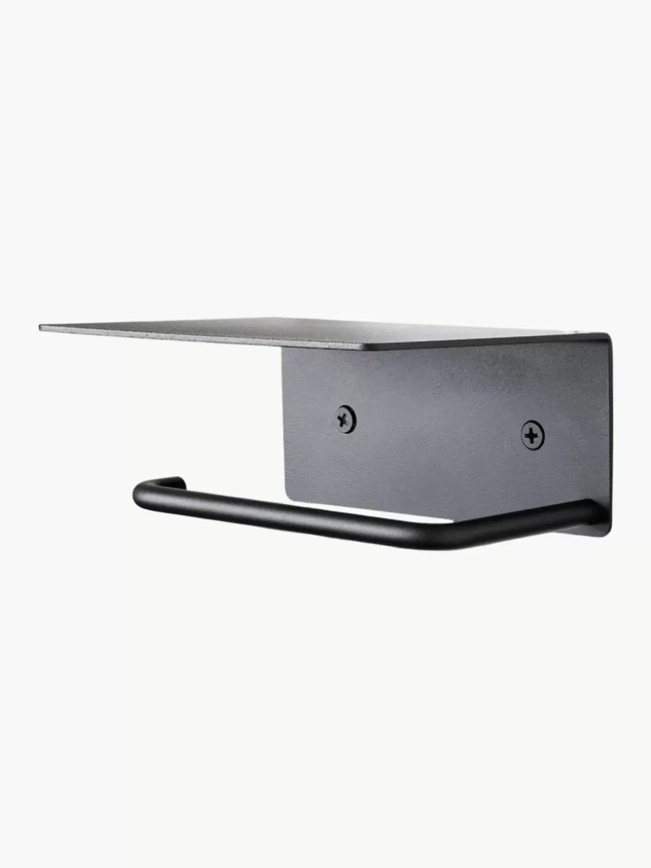 Toilettenpapierhalter-ferm LIVING Wand-Toilettenpapierhalter Dora Schwarz, matt