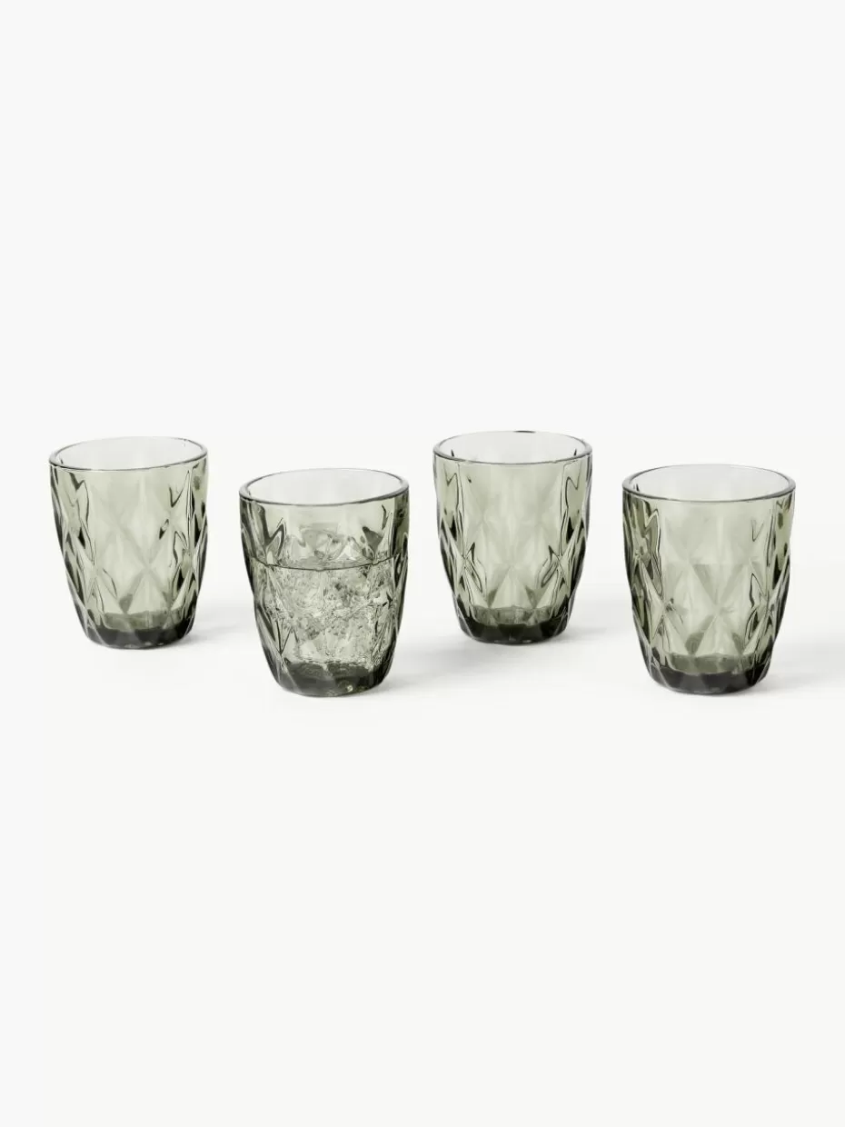Weihnachtsgeschirr | Wassergläser-Westwing Collection Wassergläser Colorado mit Strukturmuster, 4 Stück Grau