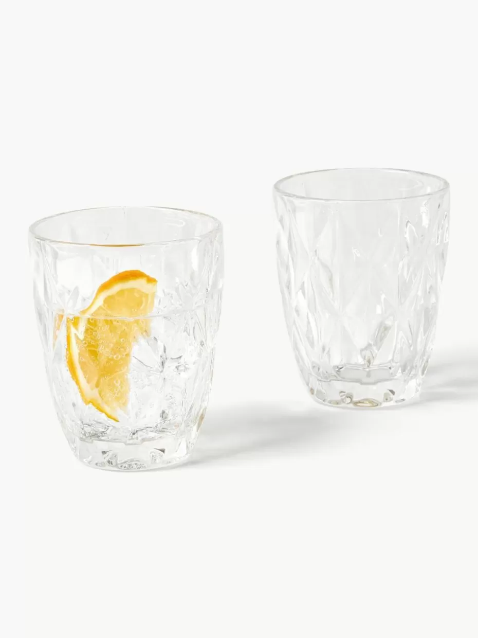 Wassergläser-Westwing Collection Wassergläser Colorado mit Strukturmuster, 4 Stück Transparent