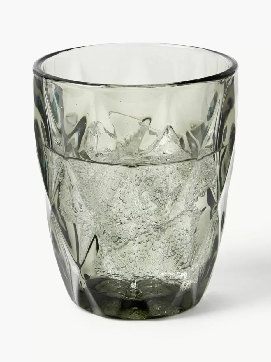 Weihnachtsgeschirr | Wassergläser-Westwing Collection Wassergläser Colorado mit Strukturmuster, 4 Stück Grau
