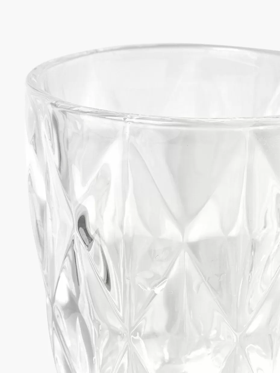Wassergläser-Westwing Collection Wassergläser Colorado mit Strukturmuster, 4 Stück Transparent