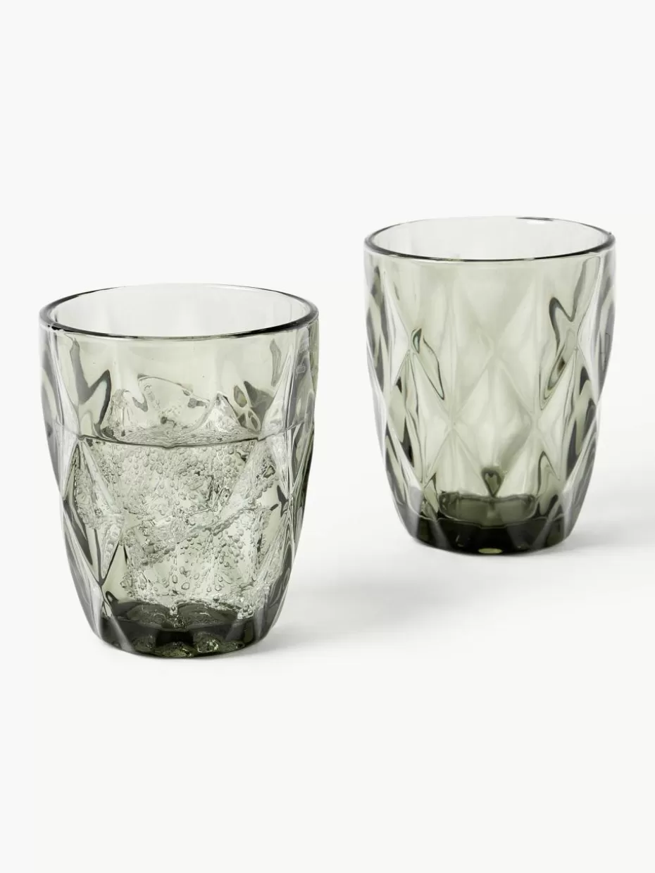 Weihnachtsgeschirr | Wassergläser-Westwing Collection Wassergläser Colorado mit Strukturmuster, 4 Stück Grau