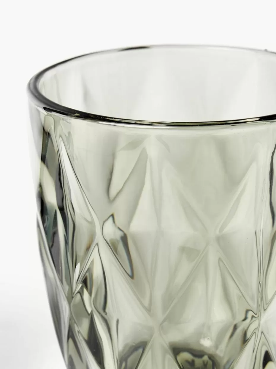 Weihnachtsgeschirr | Wassergläser-Westwing Collection Wassergläser Colorado mit Strukturmuster, 4 Stück Grau