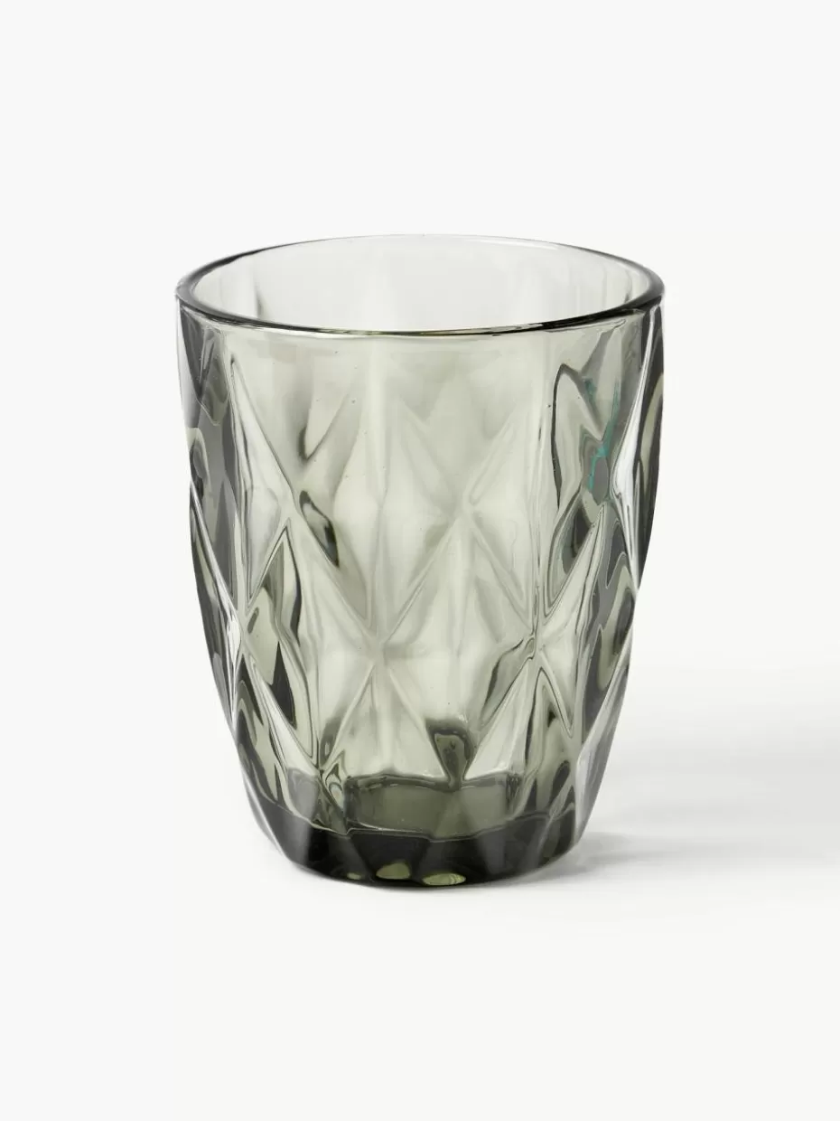 Weihnachtsgeschirr | Wassergläser-Westwing Collection Wassergläser Colorado mit Strukturmuster, 4 Stück Grau