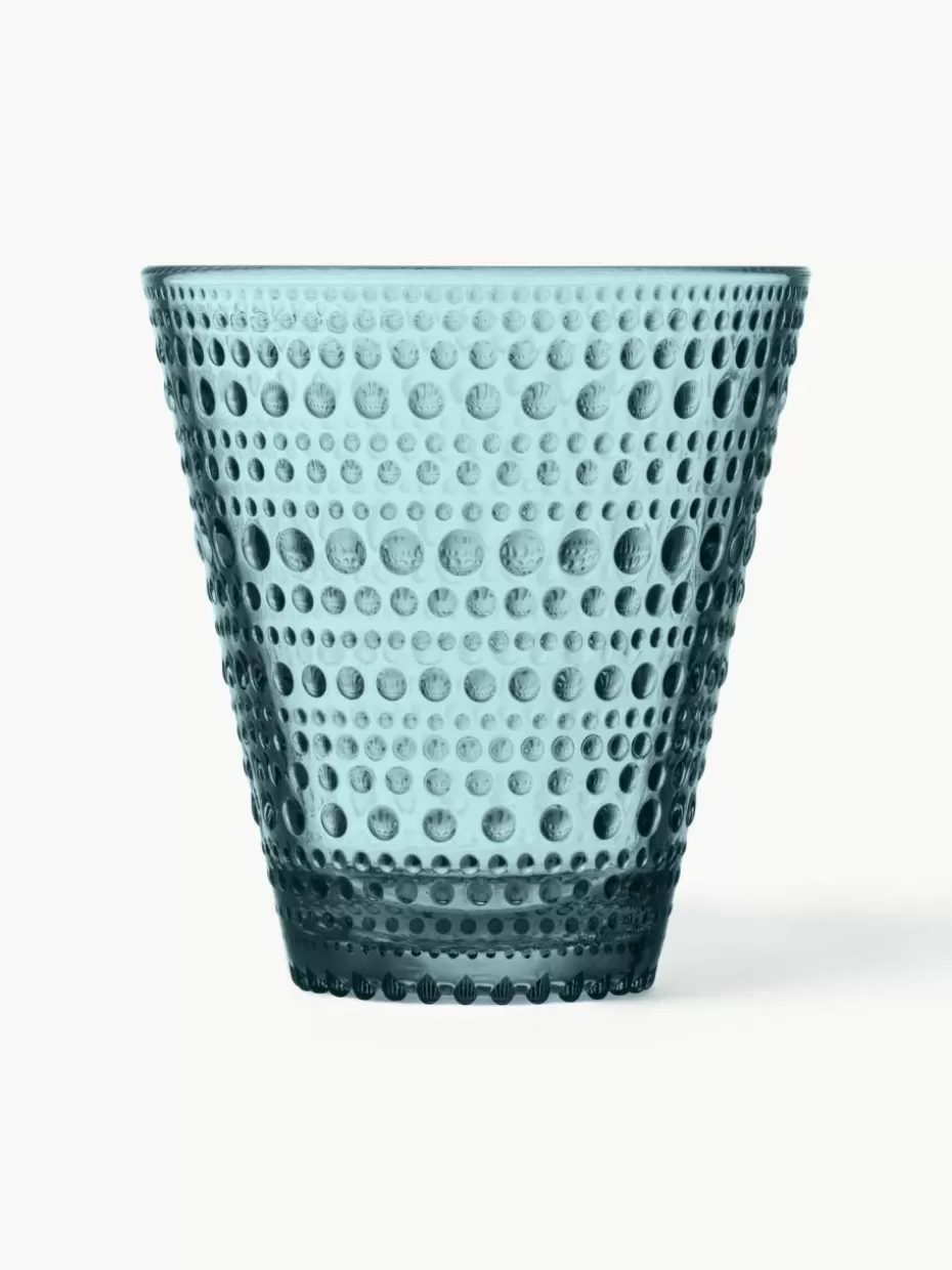 Wassergläser-iittala Wassergläser Kastehelmi, 2 Stück Türkis, transparent