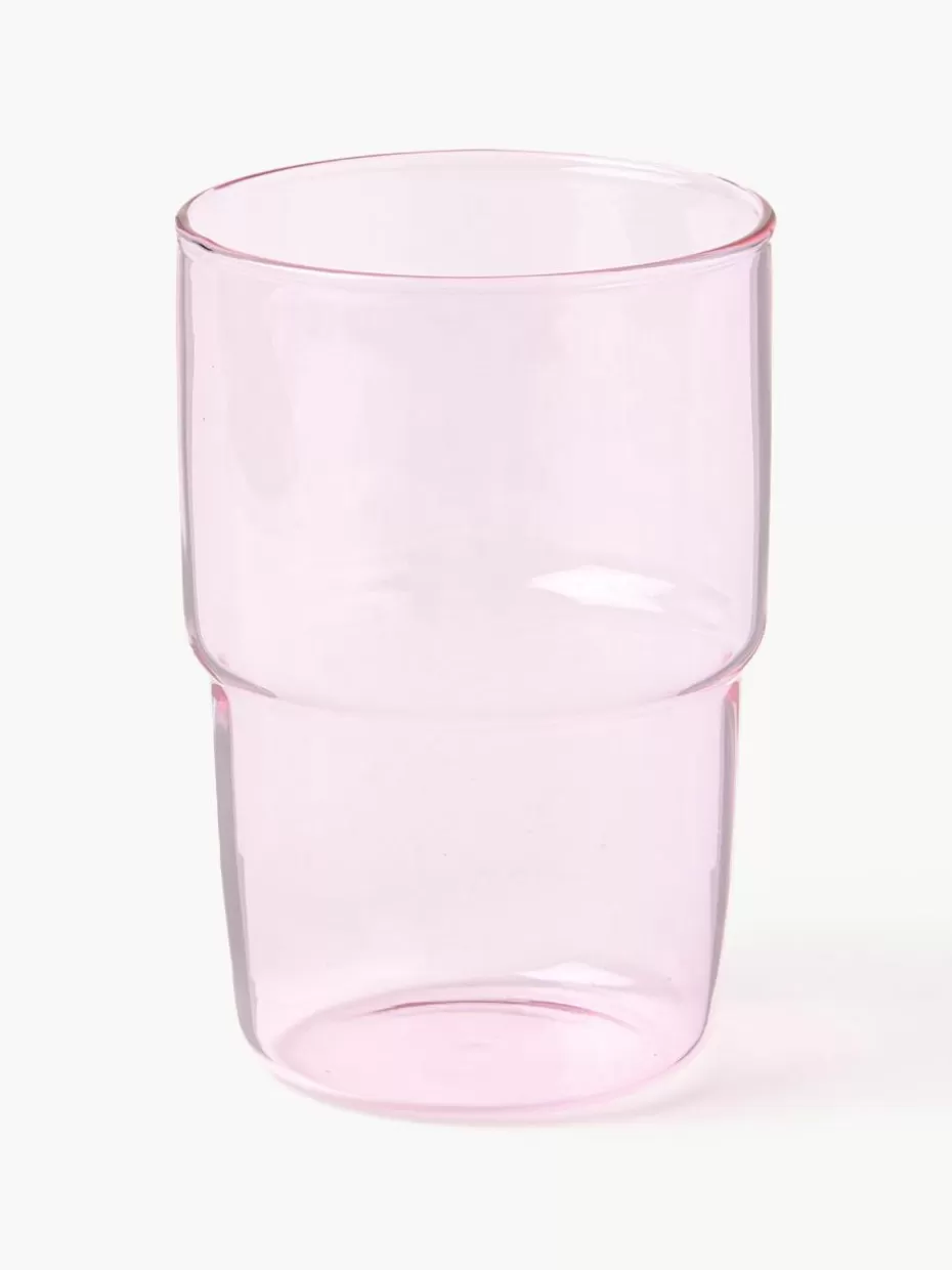 Wassergläser-Lyngby Wassergläser Torino aus Borosilikatglas, 2 Stück Rosa, transparent