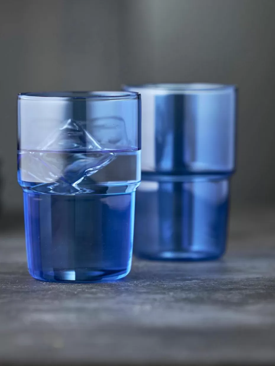 Wassergläser-Lyngby Wassergläser Torino aus Borosilikatglas, 2 Stück Blau, transparent