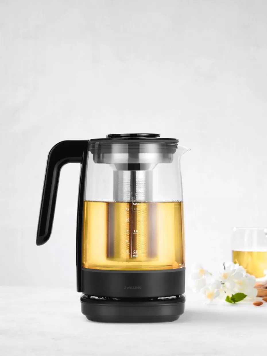 Wasserkocher-Zwilling Wasserkocher Enfinigy aus Glas mit Teeeinsatz, 1.7 L Schwarz, matt