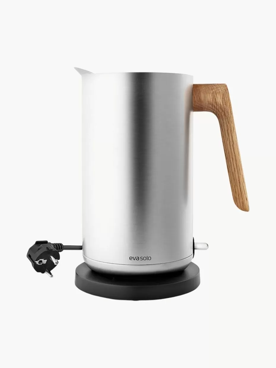 Wasserkocher-Eva Solo Wasserkocher Nordic Kitchen, 1.5 L Silberfarben, Eichenholz