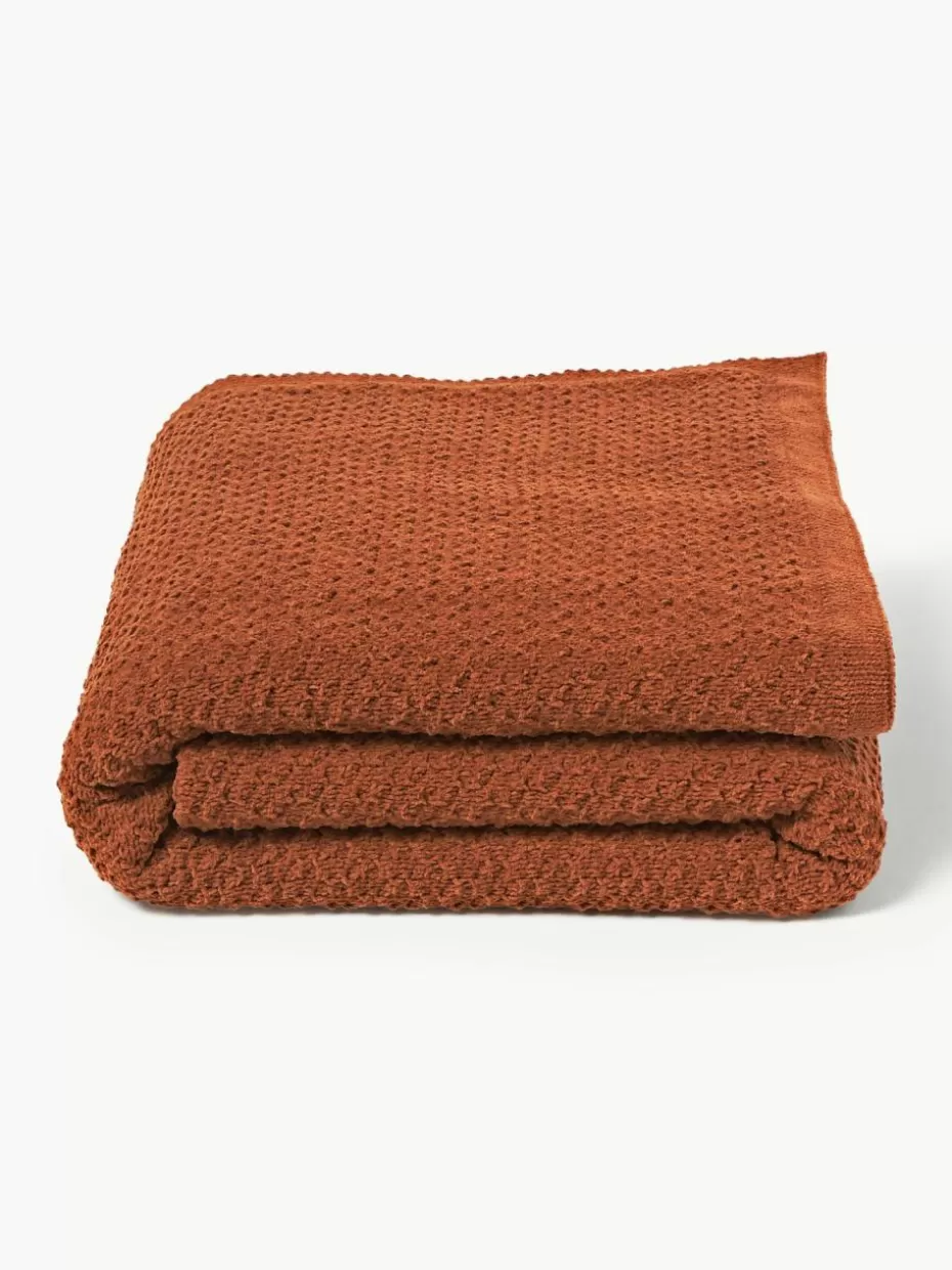 Decken & Plaids-Westwing Collection Weiche Strick-decke Everly aus Chenille Terrakotta