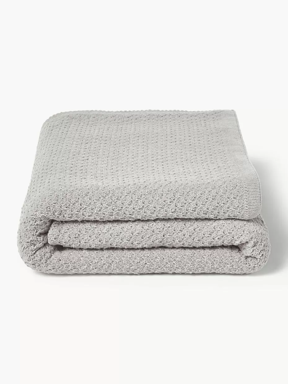 Decken & Plaids-Westwing Collection Weiche Strick-decke Everly aus Chenille Hellgrau