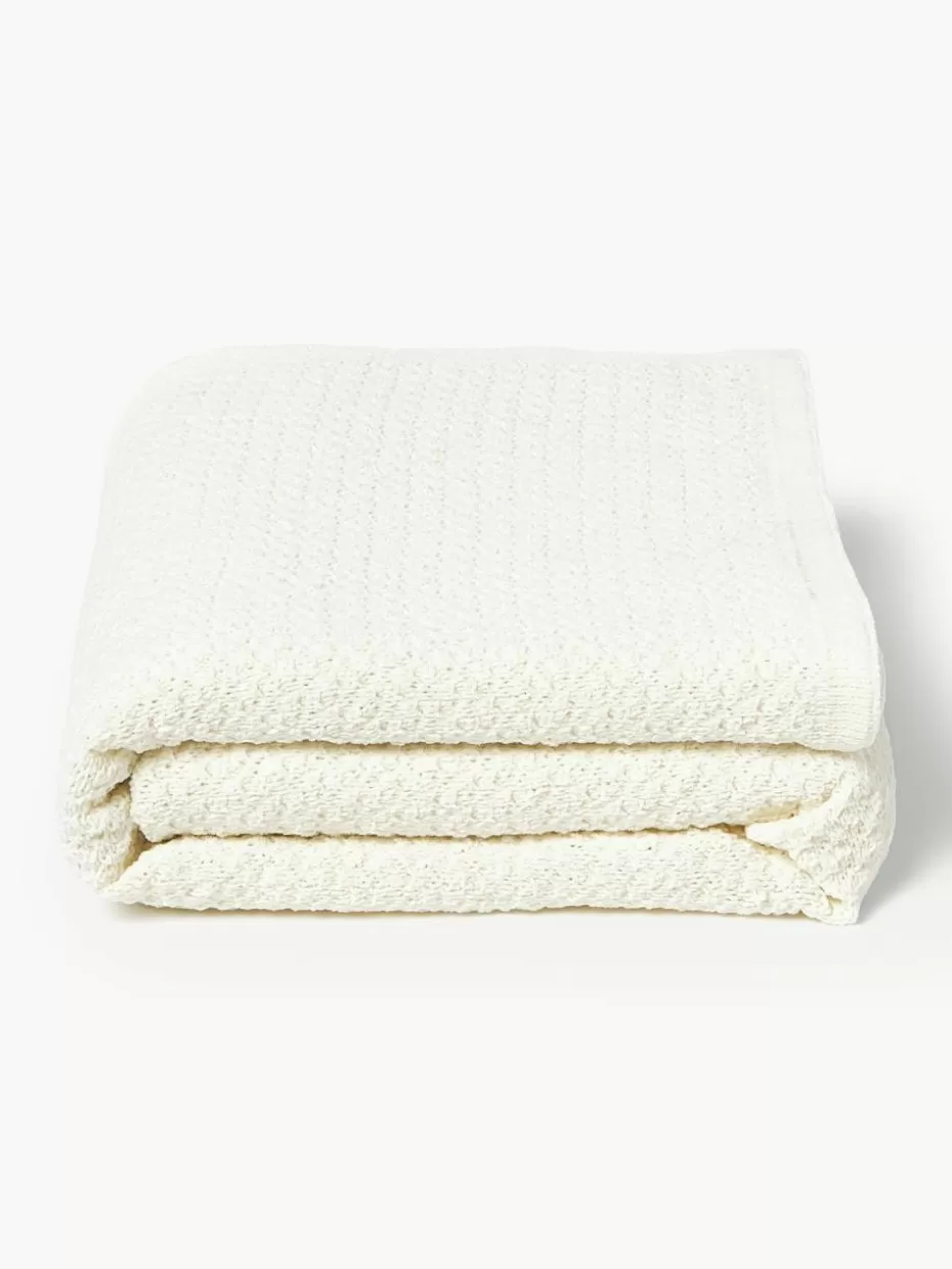 Decken & Plaids-Westwing Collection Weiche Strick-decke Everly aus Chenille Off White