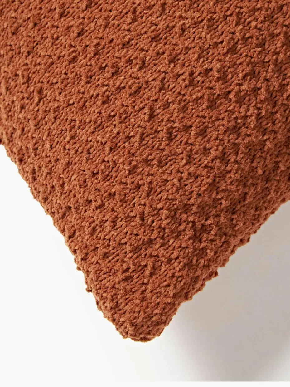Dekokissen-Westwing Collection Weiche Strick-Kissenhülle Everly aus Chenille Terrakotta