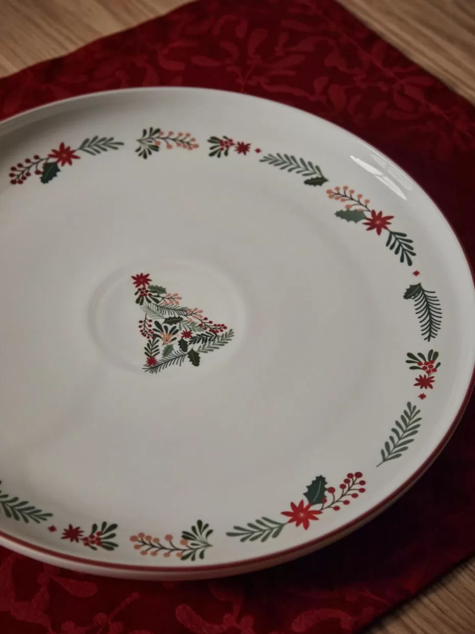 Weihnachtsgeschirr-Westwing Collection Weihnachtliche Servierplatte Eve aus Porzellan