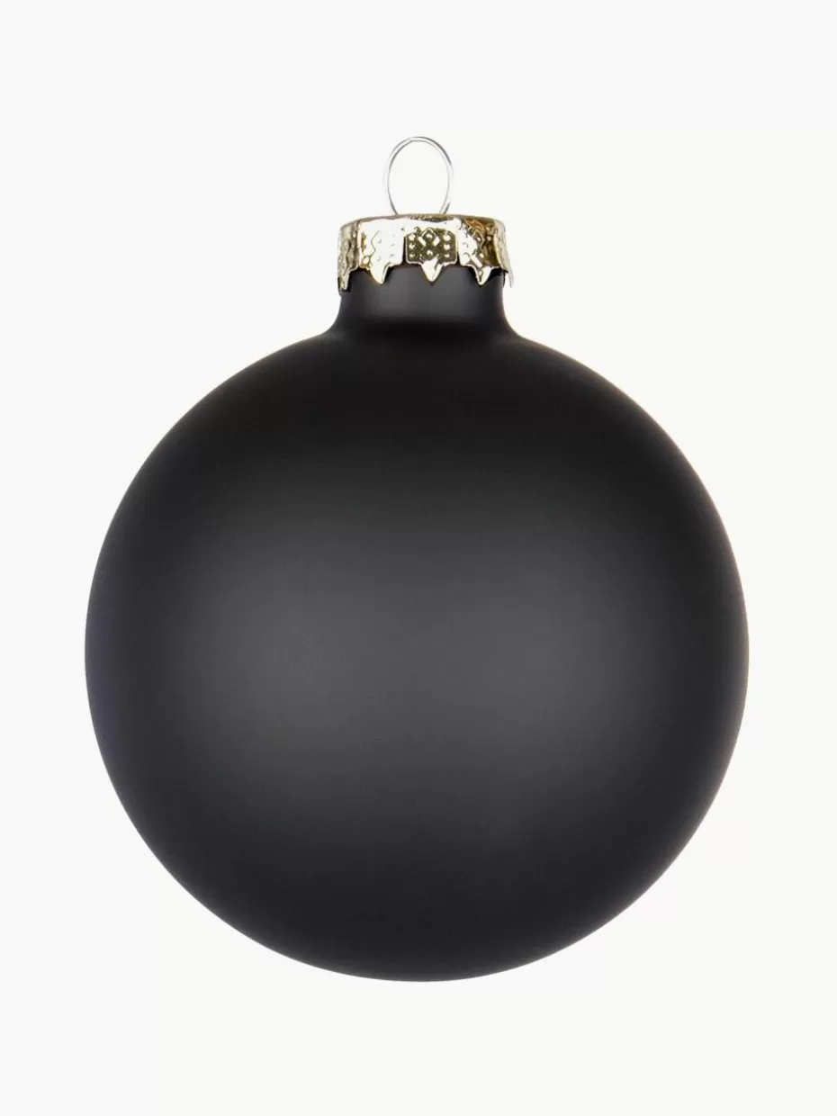 Weihnachtskugeln & Baumanhänger-Bizzotto Weihnachtskugeln Ball, verschiedene Setgrößen Schwarz, matt