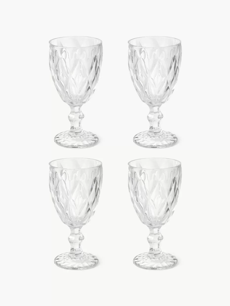 Weingläser-Westwing Collection Weingläser Colorado mit Strukturmuster, 4 Stück Transparent