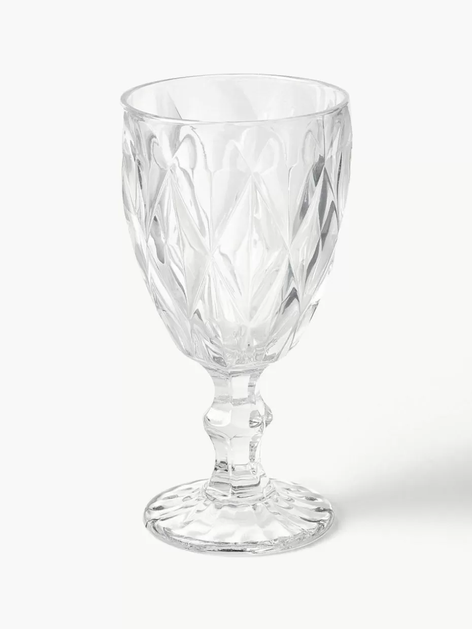 Weingläser-Westwing Collection Weingläser Colorado mit Strukturmuster, 4 Stück Transparent