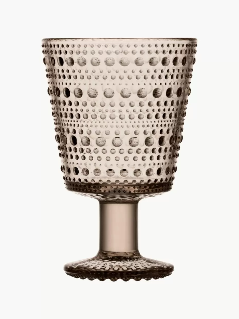 Weingläser-iittala Weingläser Kastehelmi, 2 Stück Beige, transparent