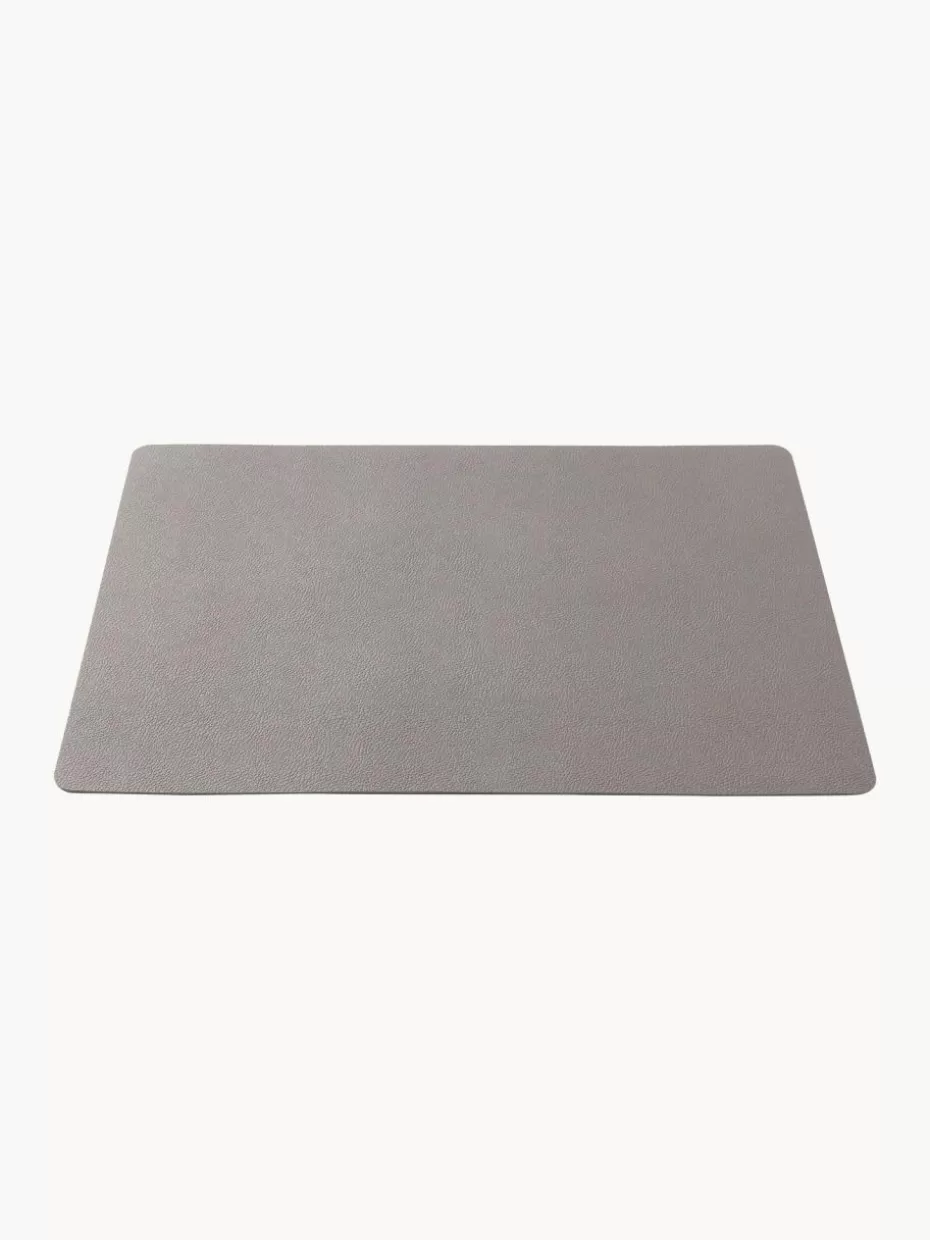Tischsets | Tischsets-Bitz Wendbare Tischsets aus Kunstleder, 4 Stück Taupe, Schwarz
