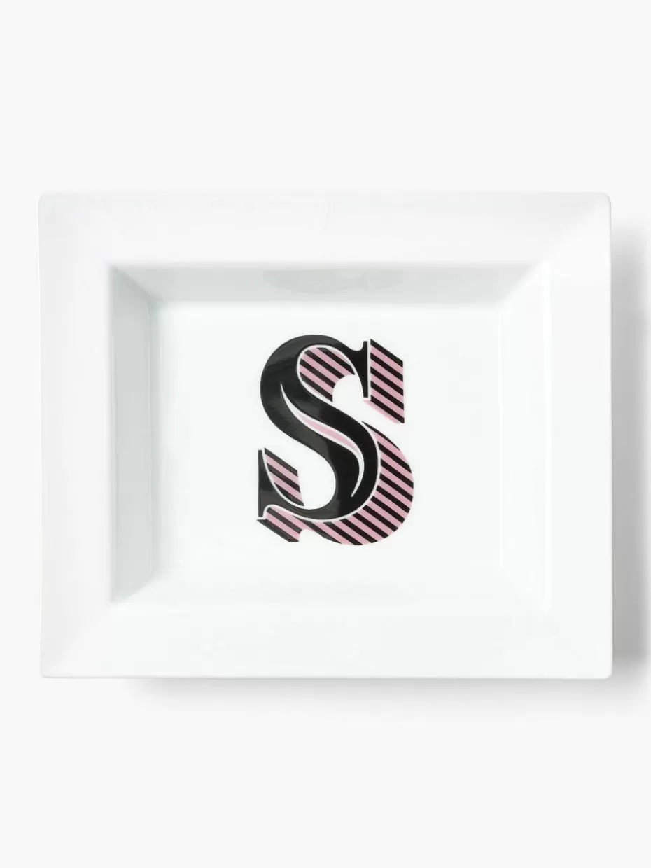 Dekoschalen-Westwing Collection x MEIEN, handgefertigte Vide-Poche Initial mit Dekor S