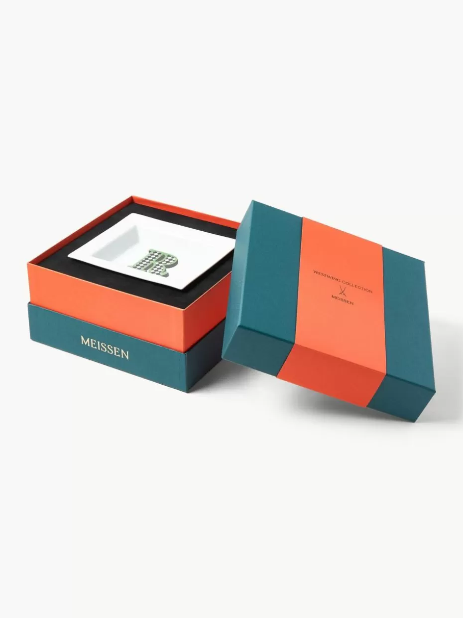 Dekoschalen-Westwing Collection x MEISSEN, handgefetigte Vide-Poche Initials mit Deko R
