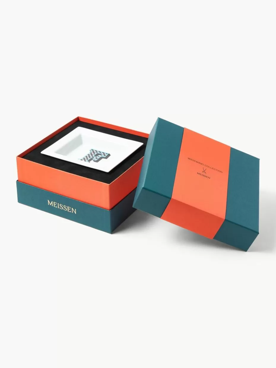 Dekoschalen-Westwing Collection x MEISSEN, handgeertigte Vide-Poche Initials mit Dekor F