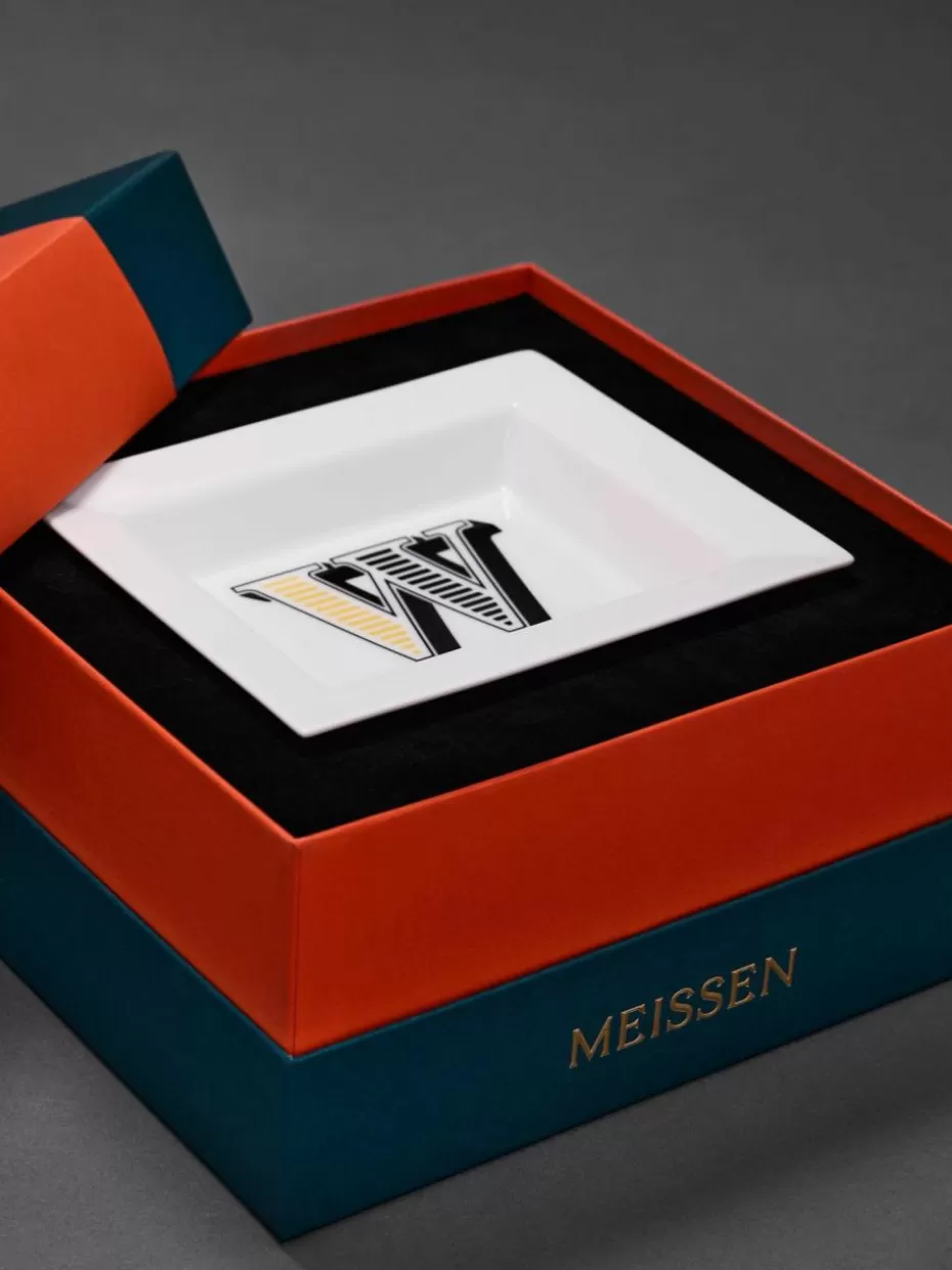 Dekoschalen-Westwing Collection x MEISSEN, handgefertigte Vide-Poche Initials mit Dekor W