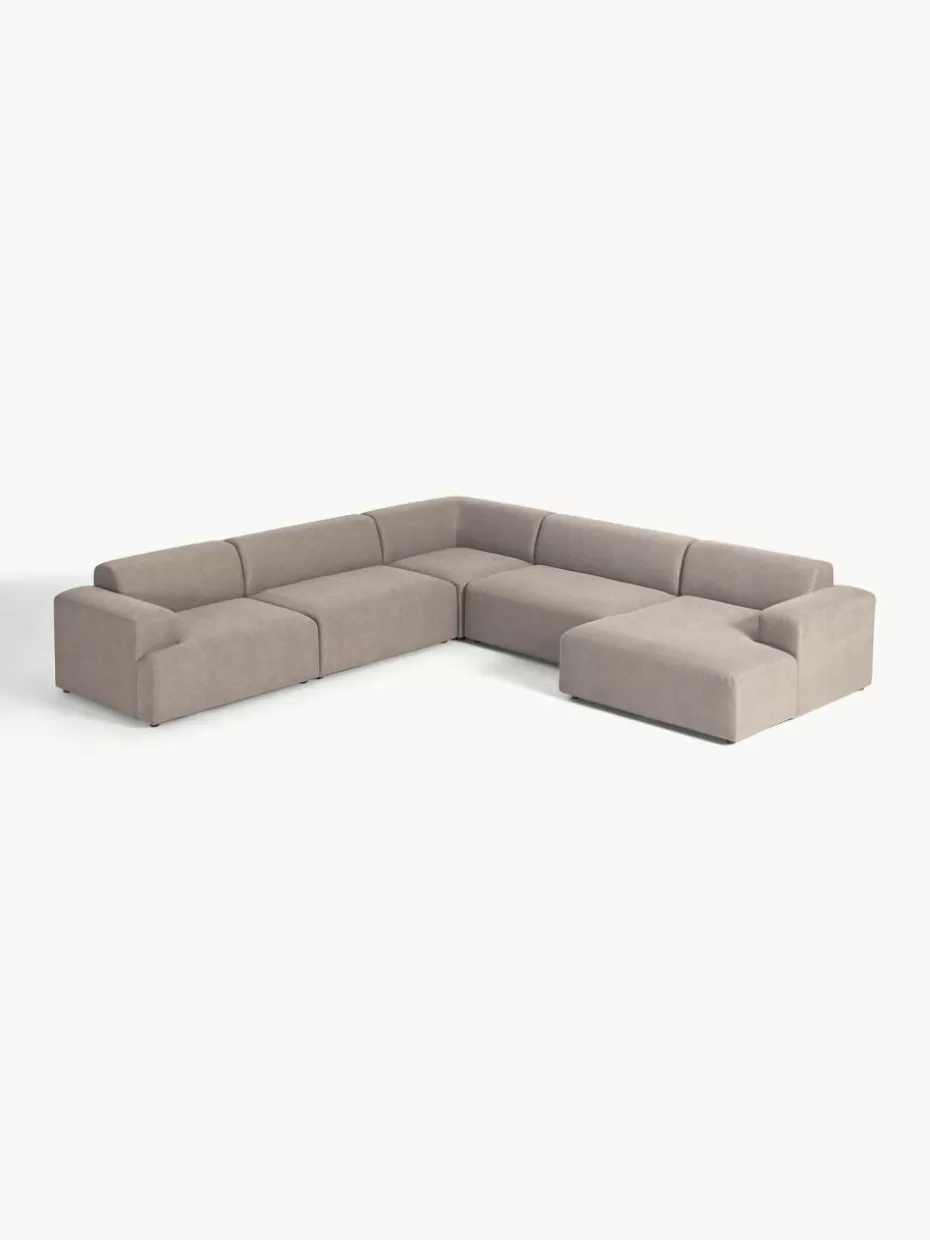Sofas | Sofaserien-Westwing Collection Wohnlandschaft Melva Webstoff Taupe