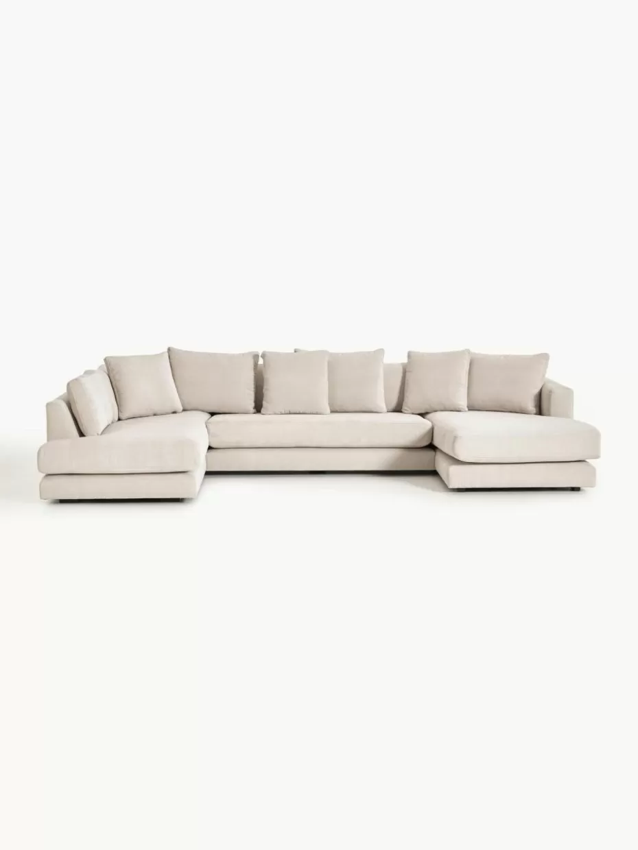 Sofas | Sofaserien-Westwing Collection Wohnlandschaft Tribeca Webstoff Hellbeige