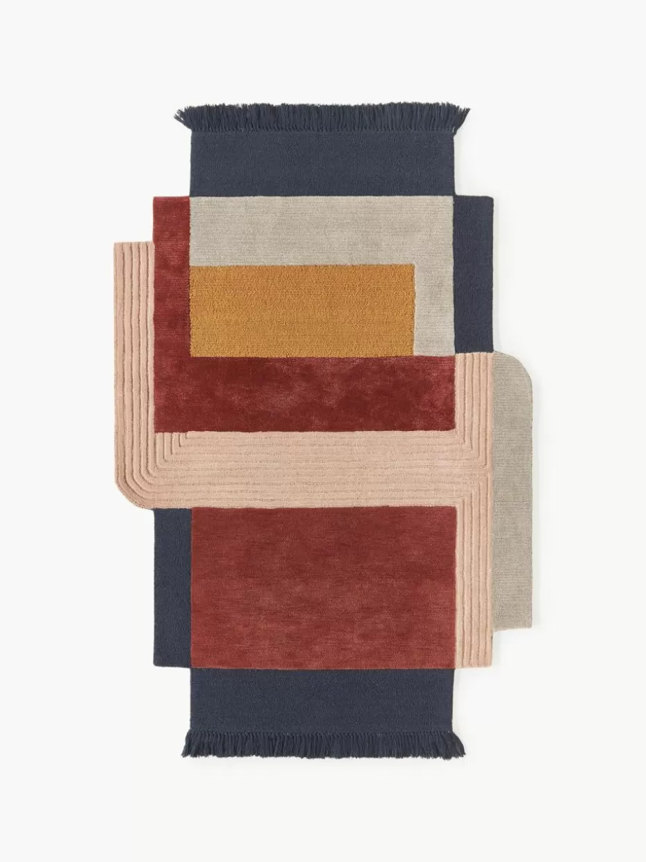 Rechteckige Teppiche-Westwing Collection Wollteppich Milla mit Fransen