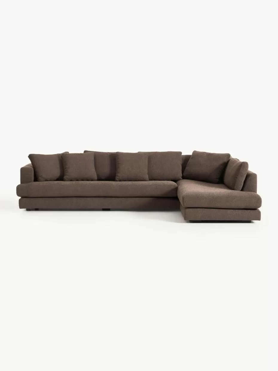 Sofas | Sofaserien-Westwing Collection XL Bouclé-Ecksofa Tribeca Bouclé Dunkelbraun