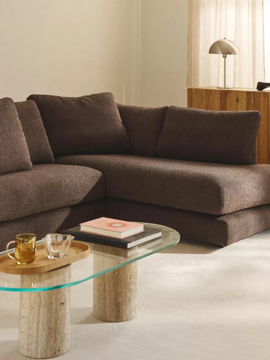 Sofas | Sofaserien-Westwing Collection XL Bouclé-Ecksofa Tribeca Bouclé Dunkelbraun