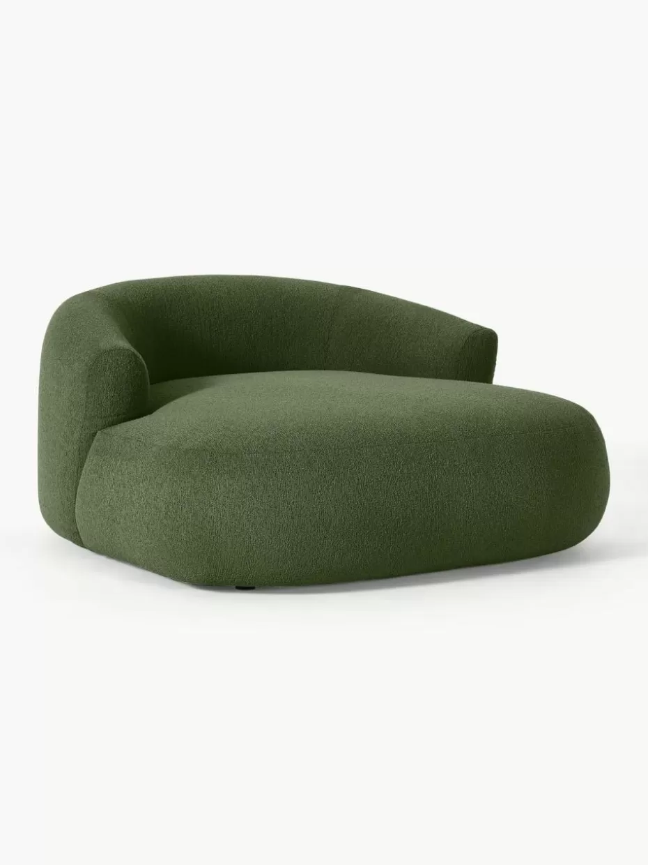 Sessel | Sofaserien-Westwing Collection XL Bouclé-Loungesessel Sofia Bouclé Dunkelgrün