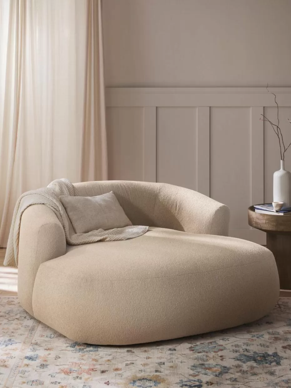 Sessel | Sofaserien-Westwing Collection XL Bouclé-Loungesessel Sofia Bouclé Hellbeige