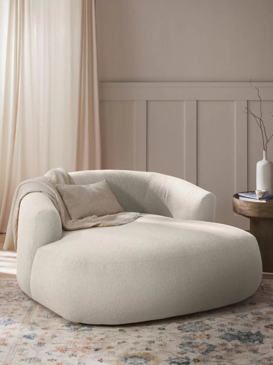 Sessel | Sofaserien-Westwing Collection XL Bouclé-Loungesessel Sofia Bouclé Off White