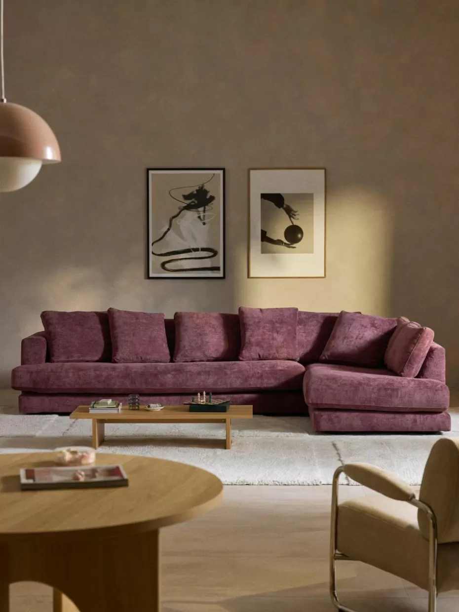 Sofas | Sofaserien-Westwing Collection XL Ecksofa Tribeca Webstoff Aubergine