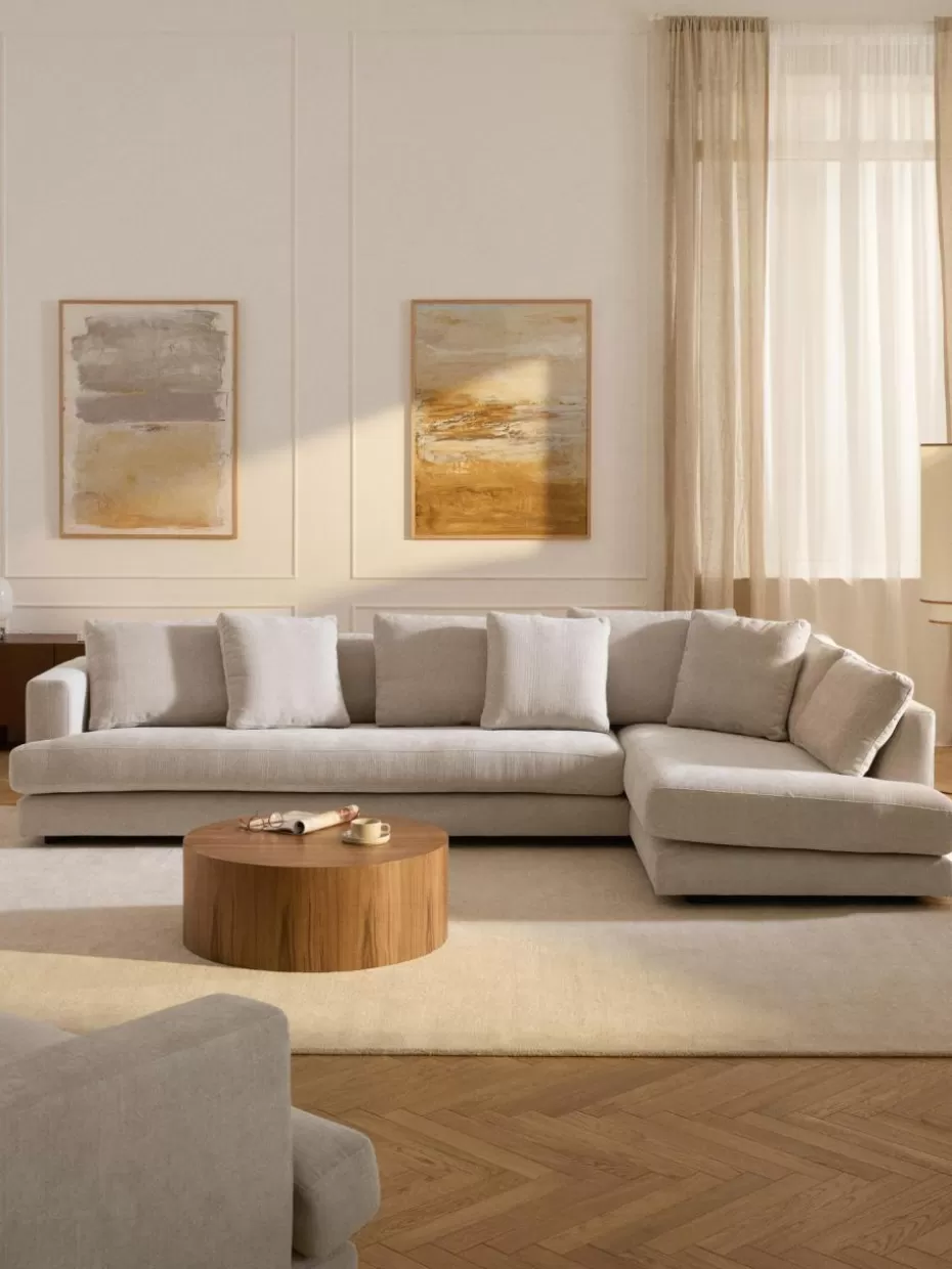 Sofas | Sofaserien-Westwing Collection XL Ecksofa Tribeca Webstoff Hellbeige