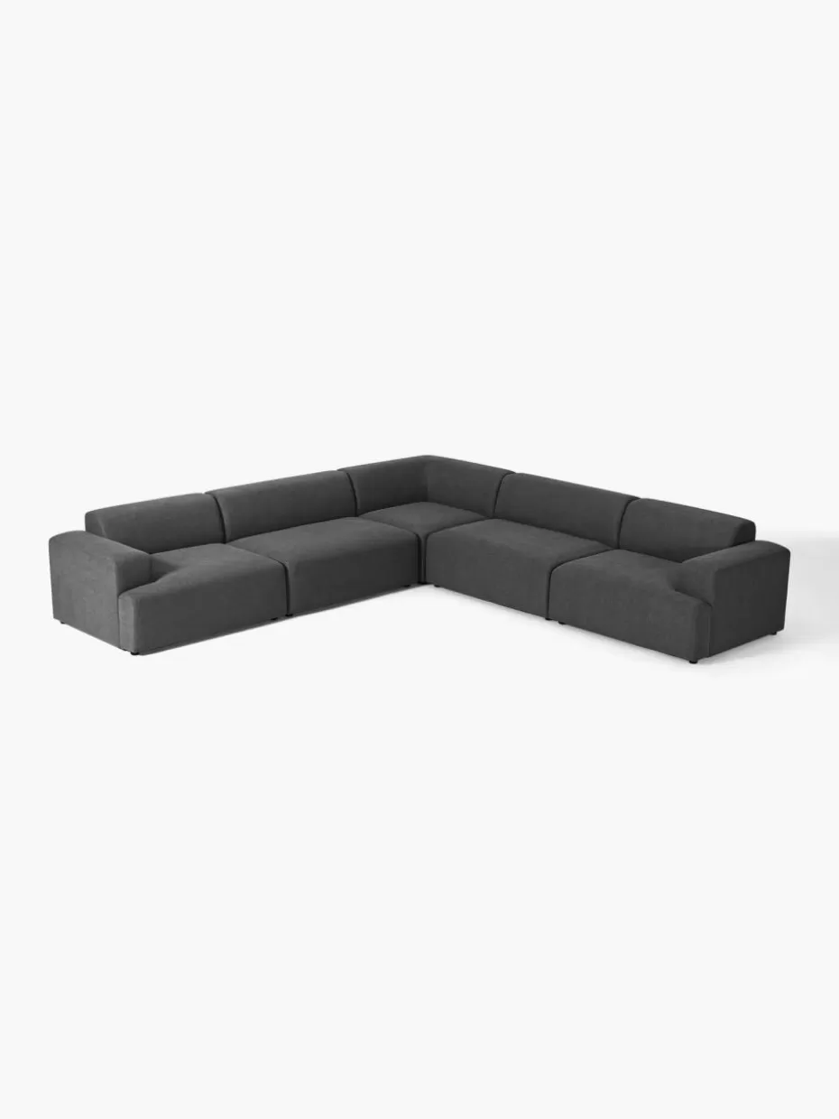 Sofas | Sofaserien-Westwing Collection XL-Ecksofa Melva Webstoff Anthrazit