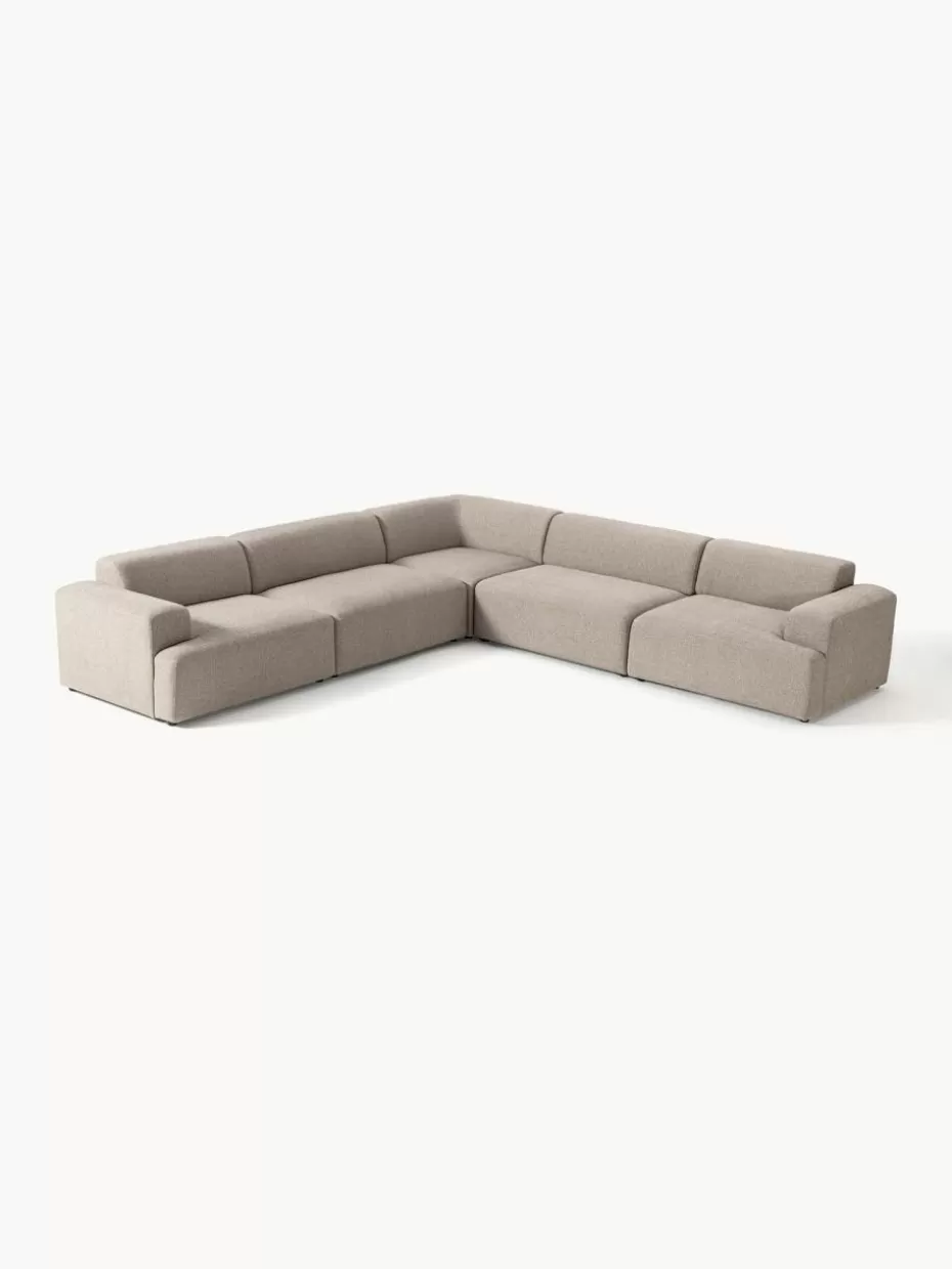Sofas | Sofaserien-Westwing Collection XL-Ecksofa Melva Webstoff Greige