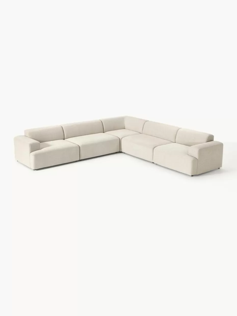 Sofas | Sofaserien-Westwing Collection XL-Ecksofa Melva Webstoff Hellbeige