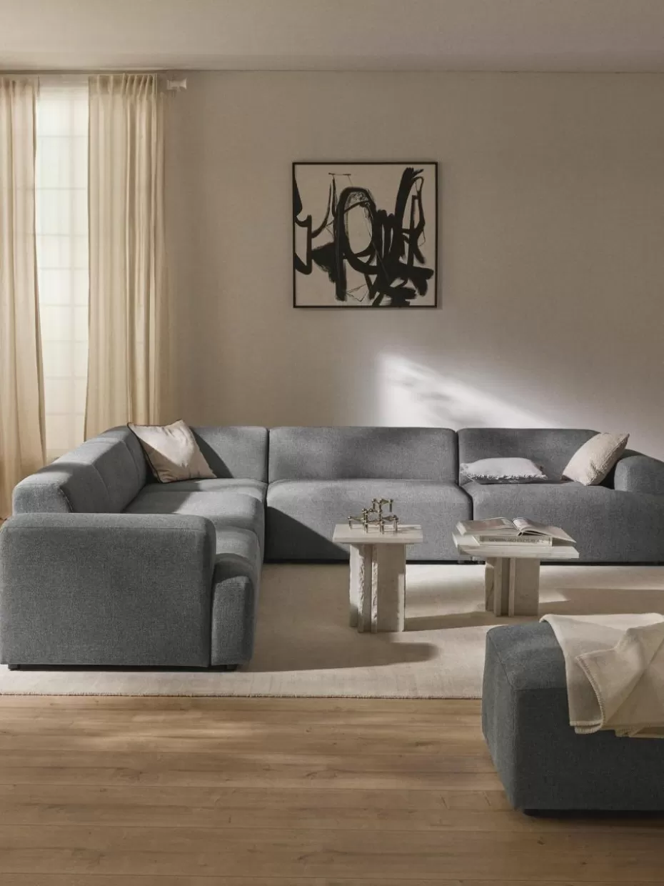 Sofas | Sofaserien-Westwing Collection XL-Ecksofa Melva Webstoff Dunkelgrau