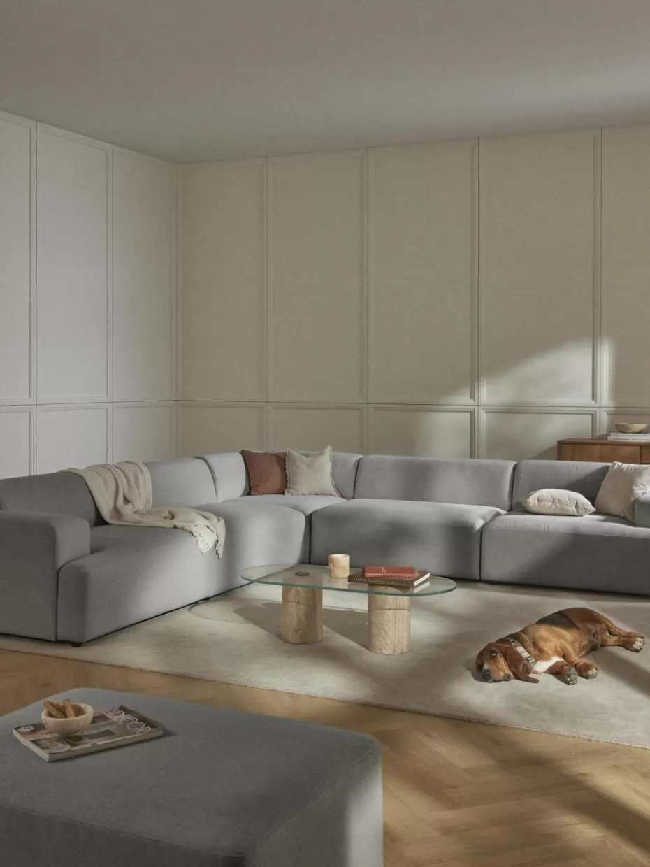 Sofas | Sofaserien-Westwing Collection XL-Ecksofa Melva Webstoff Hellgrau