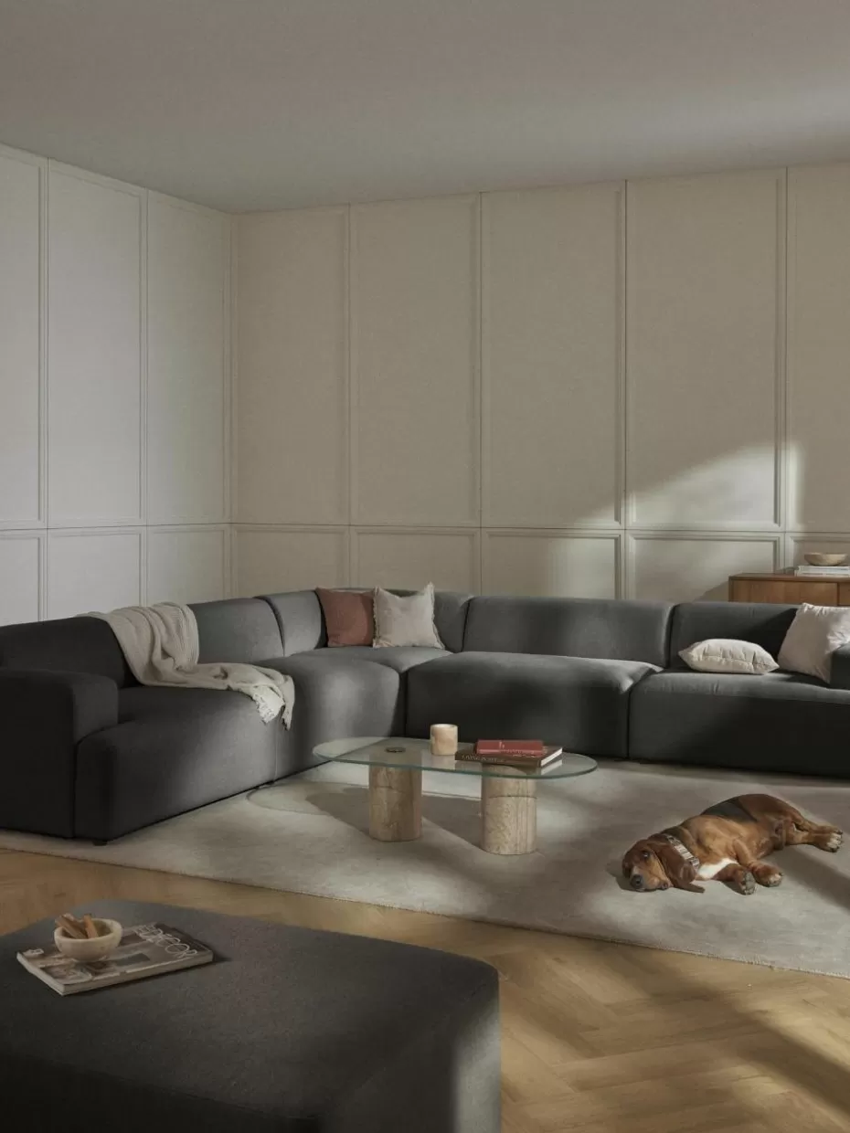 Sofas | Sofaserien-Westwing Collection XL-Ecksofa Melva Webstoff Anthrazit