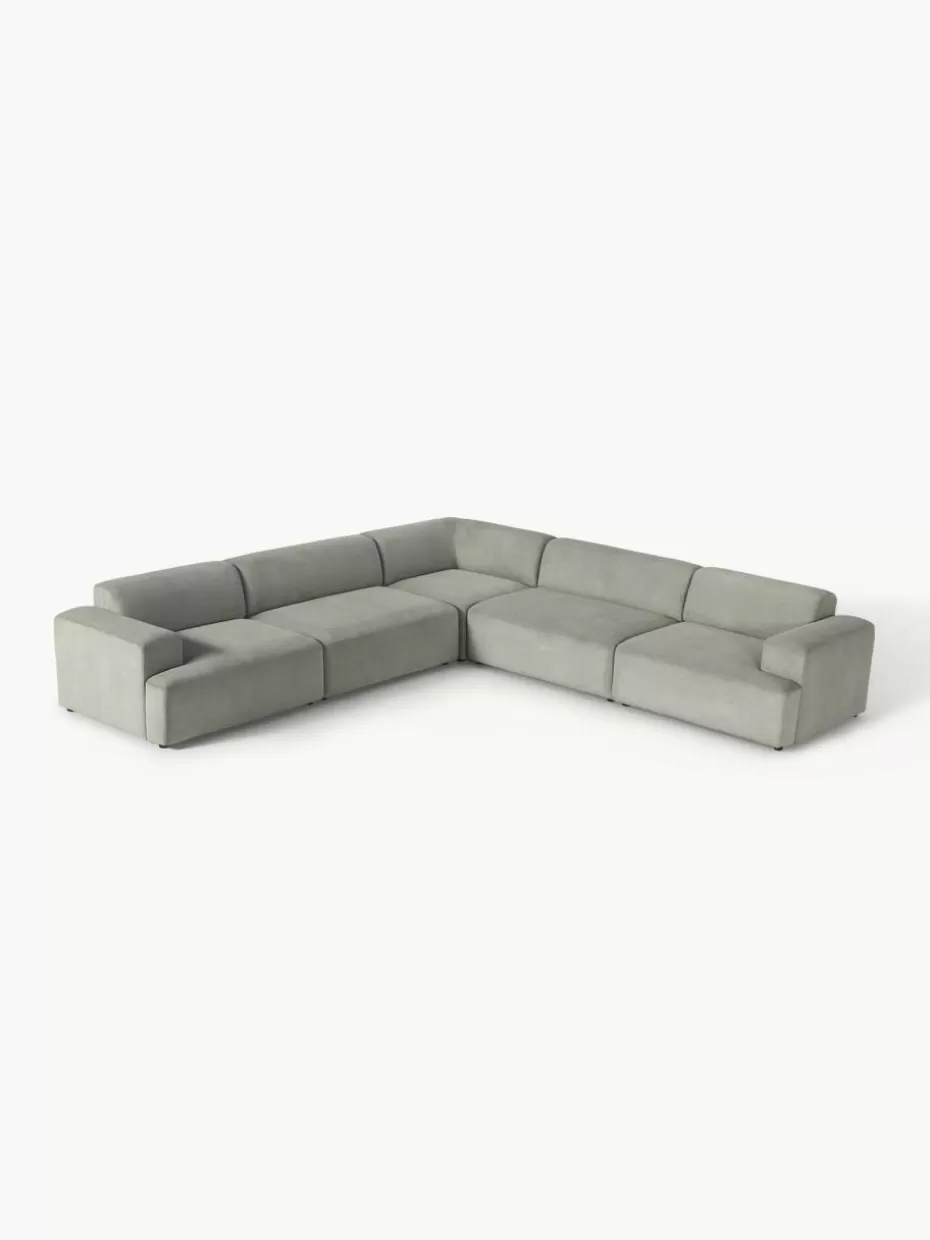 Sofas | Sofaserien-Westwing Collection XL-Ecksofa Melva aus Cord Cord Grau