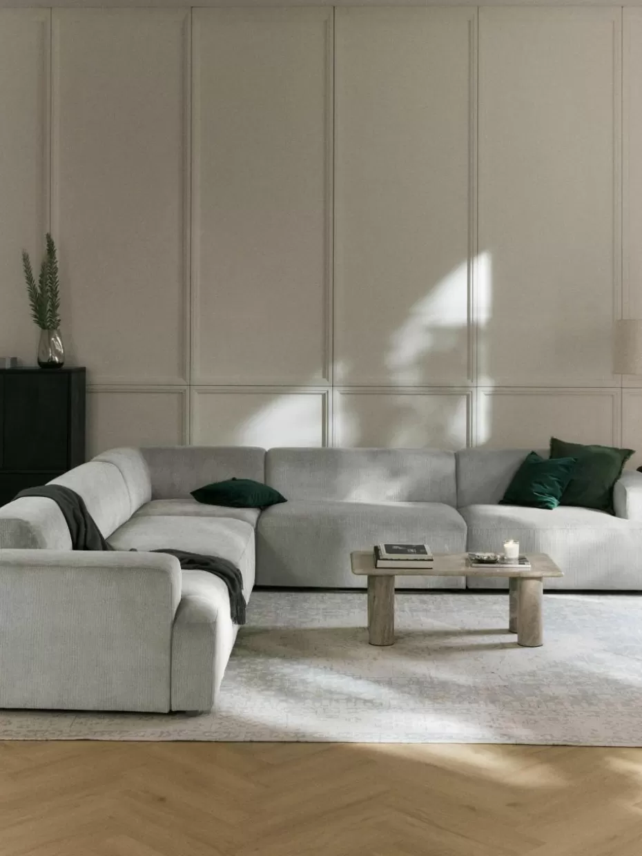 Sofas | Sofaserien-Westwing Collection XL-Ecksofa Melva aus Cord Cord Grau