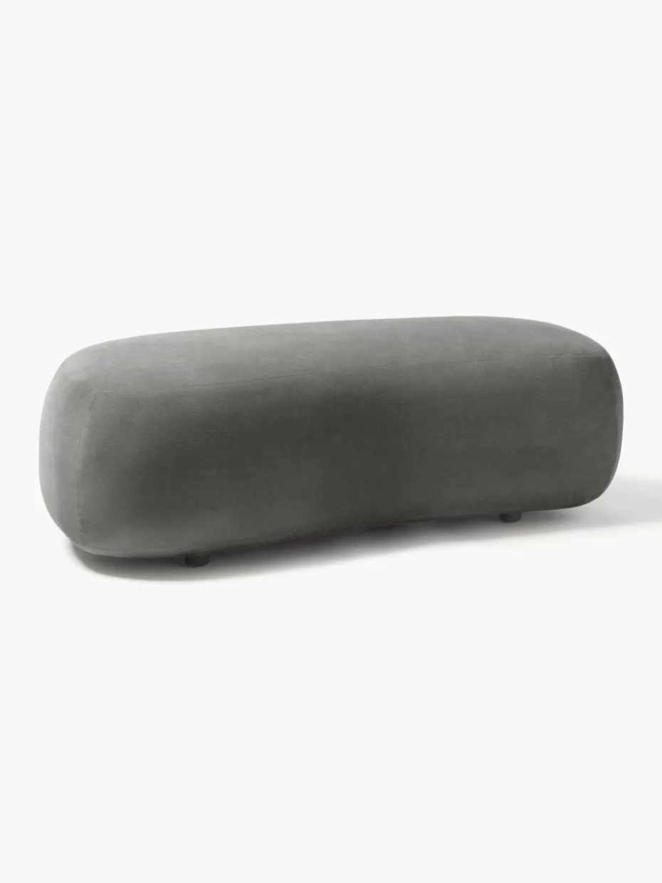 Hocker | Sofaserien-Westwing Collection XL-Hocker Alba Webstoff Taupe