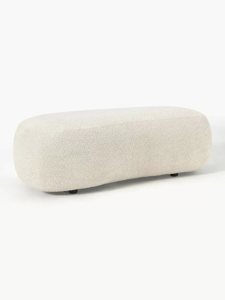 Hocker | Sofaserien-Westwing Collection XL-Hocker Alba aus Teddy-Bouclé Teddy-Bouclé Off White